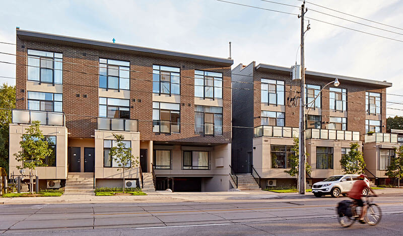 East Village Leslieville Showing Exterior Front of Buildings from Street Left Hand Side