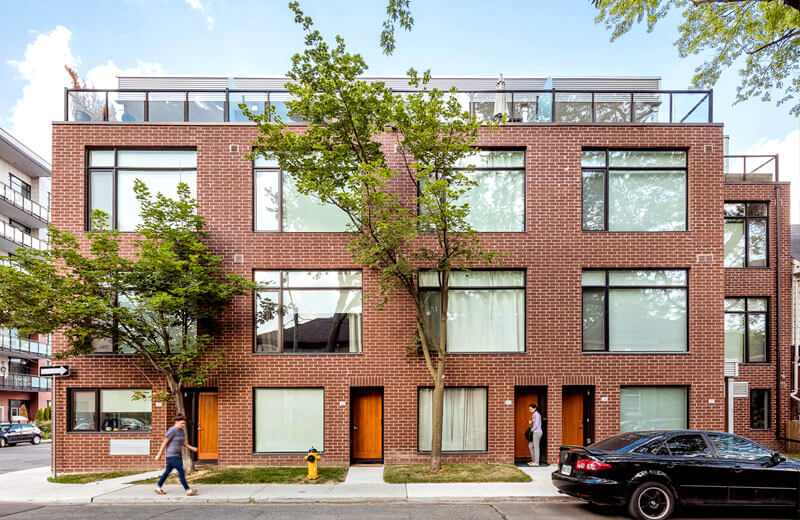 leslieville lofthouses Showing Exterior Front of Building from Head On