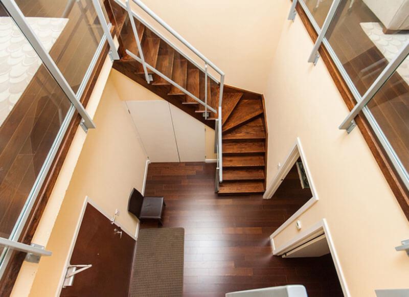 Steam Plant Lofts Showing Entrance and Staircase from Above